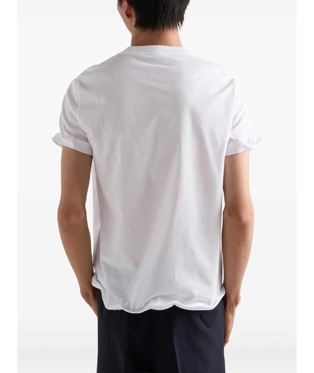 PRADA Белая хлопковая футболка, фото 4