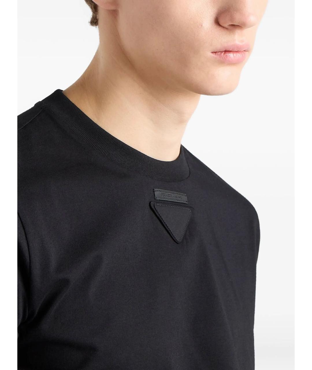 PRADA Черная хлопковая футболка, фото 2