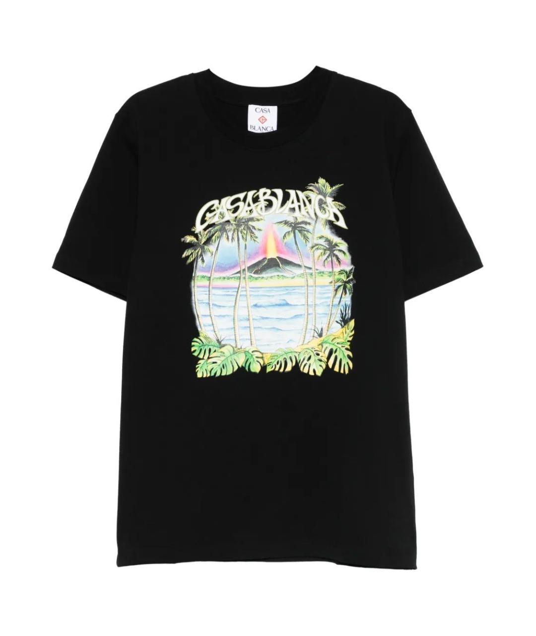 CASABLANCA Черная хлопковая футболка, фото 1