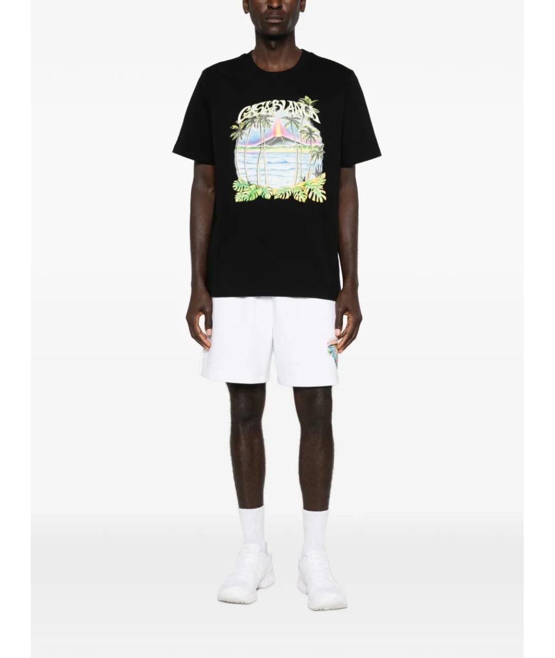 CASABLANCA Черная хлопковая футболка, фото 2