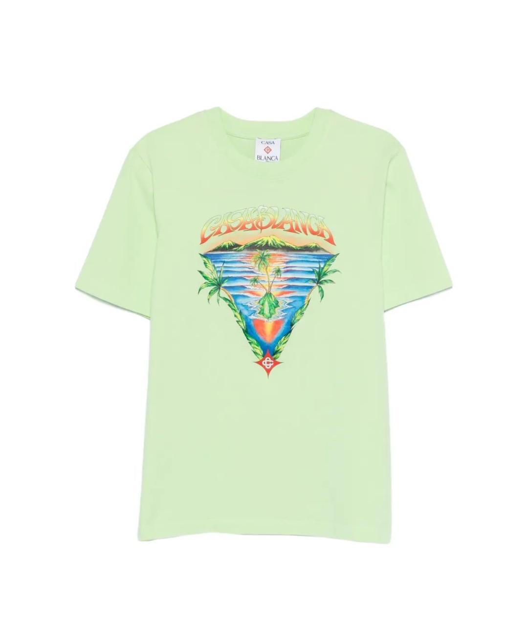 CASABLANCA Зеленая хлопковая футболка, фото 1