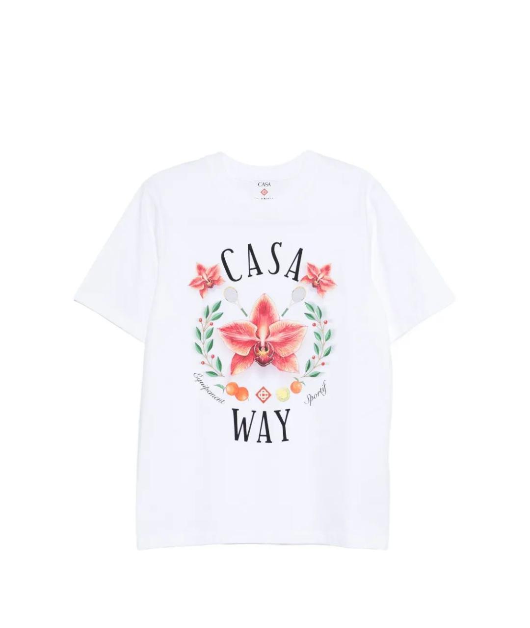 CASABLANCA Белая хлопковая футболка, фото 1