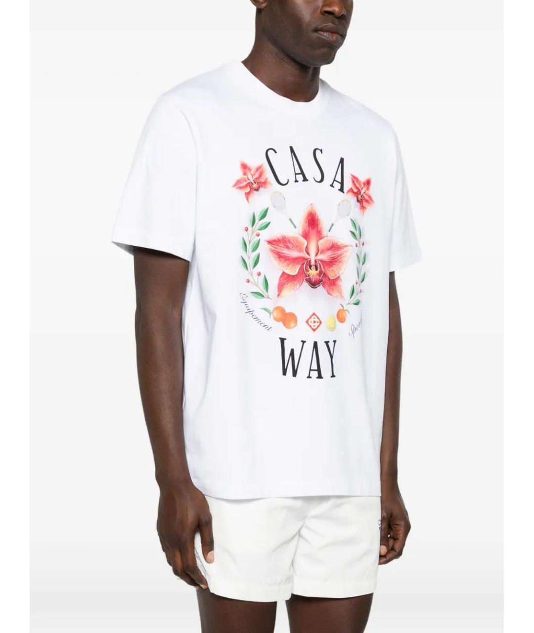 CASABLANCA Белая хлопковая футболка, фото 3