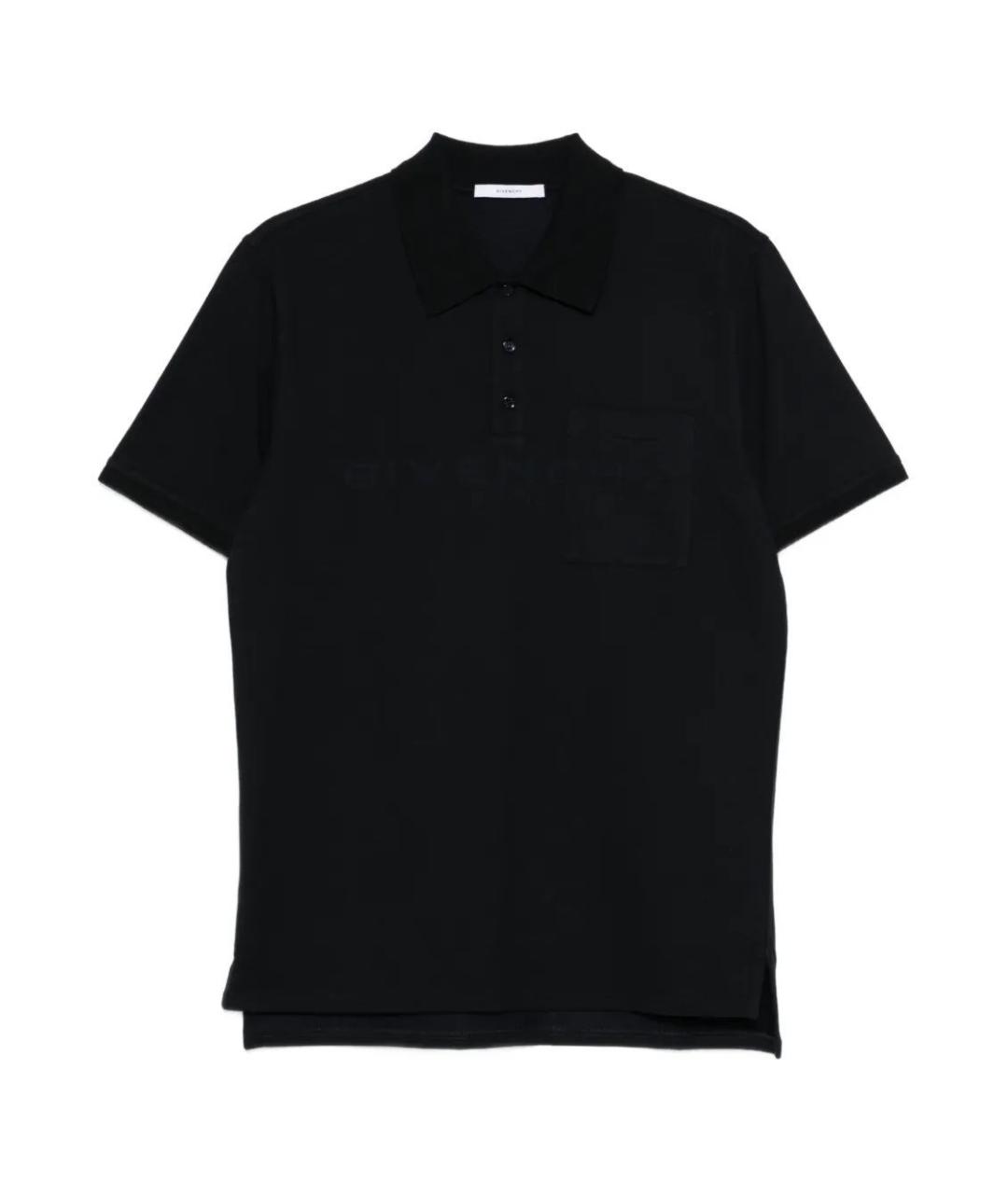 GIVENCHY Темно-синее хлопковое поло с коротким рукавом, фото 1