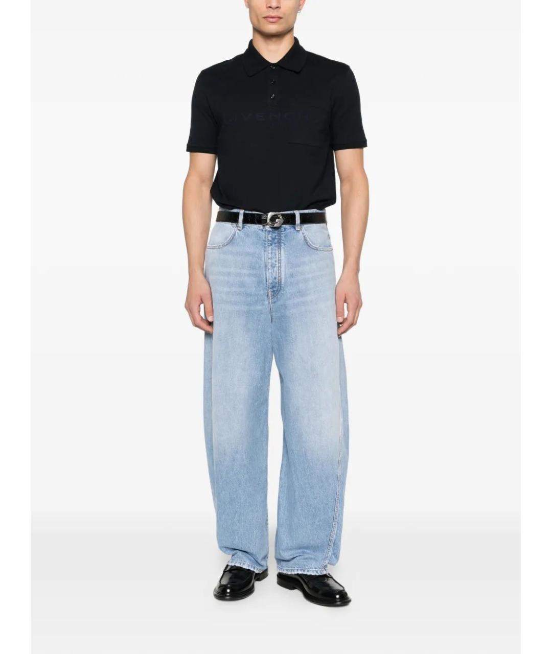 GIVENCHY Темно-синее хлопковое поло с коротким рукавом, фото 3