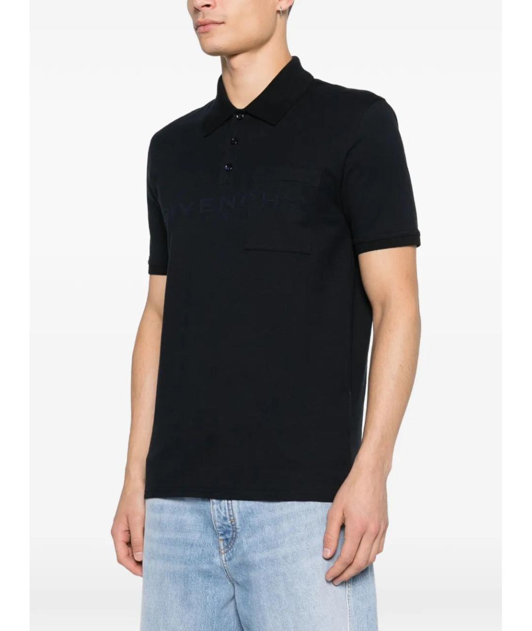 GIVENCHY Темно-синее хлопковое поло с коротким рукавом, фото 5