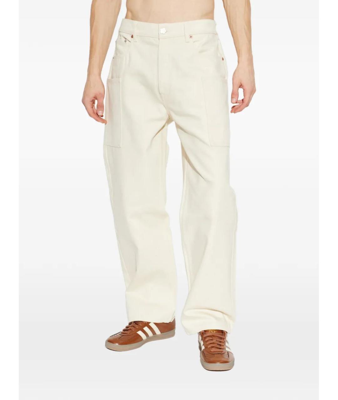 KENZO Белые хлопковые повседневные брюки, фото 3