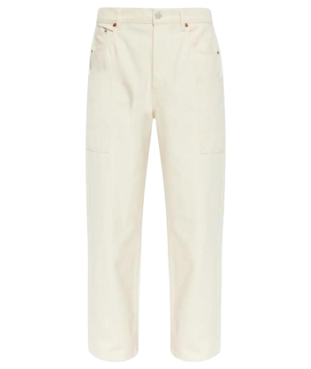 KENZO Белые хлопковые повседневные брюки, фото 1