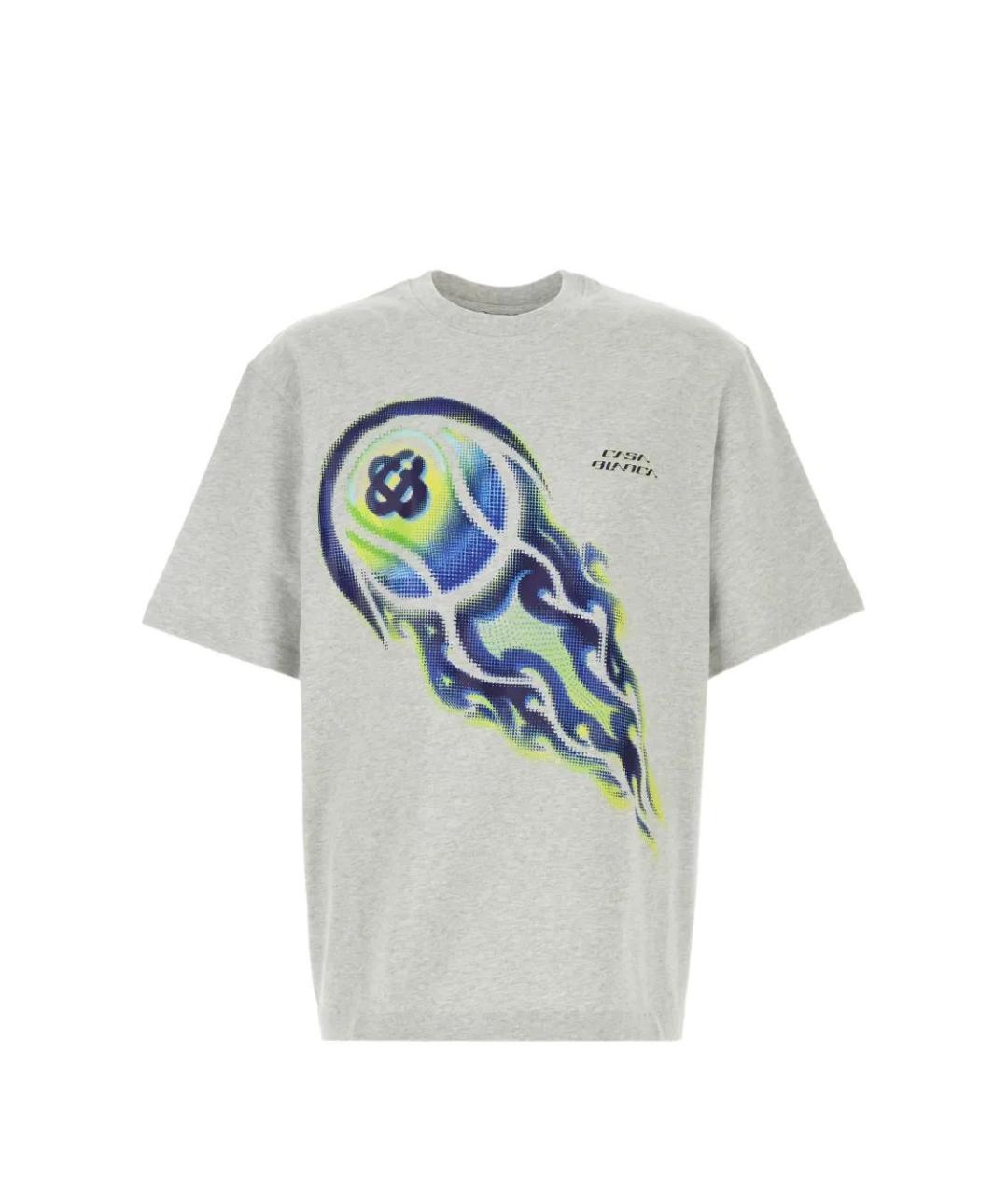 CASABLANCA Серая хлопковая футболка, фото 1