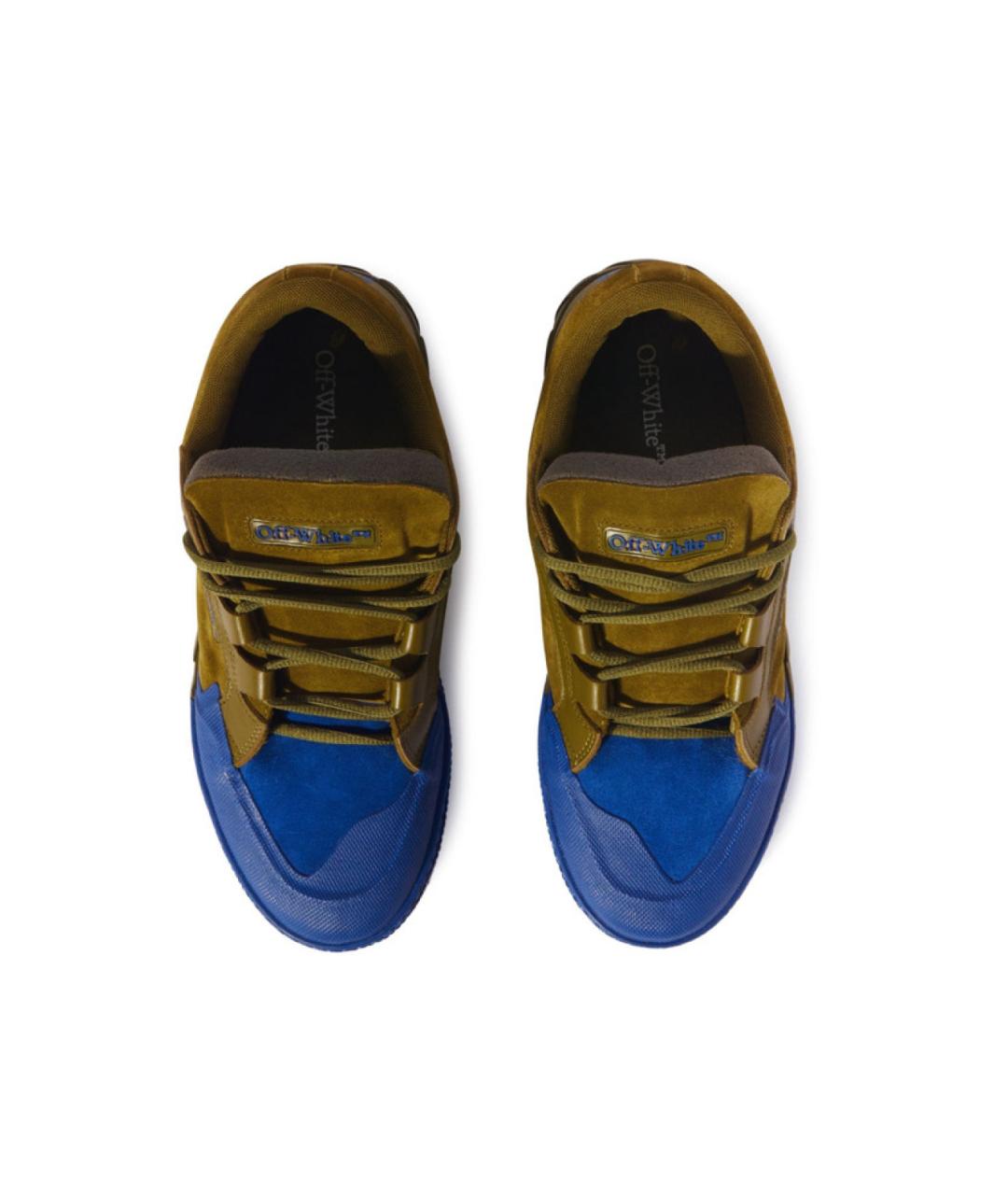 OFF-WHITE Зеленые замшевые низкие кроссовки / кеды, фото 4