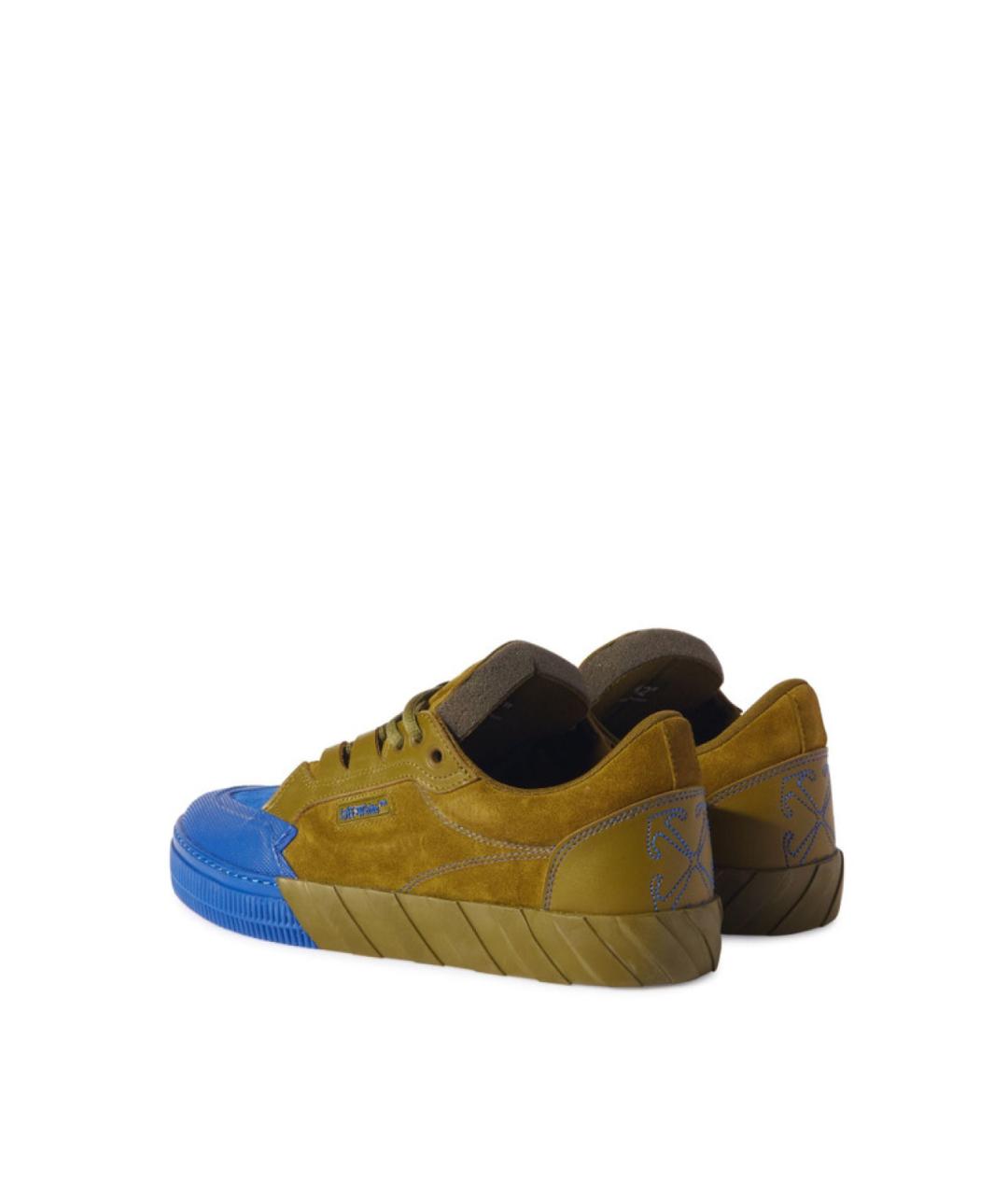 OFF-WHITE Зеленые замшевые низкие кроссовки / кеды, фото 3