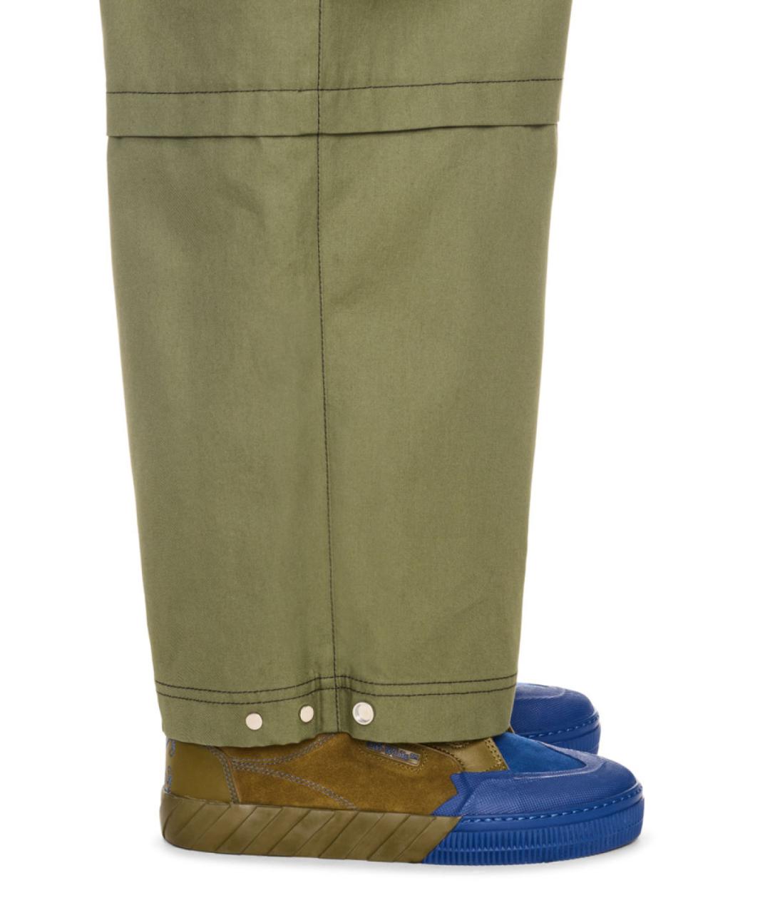 OFF-WHITE Зеленые замшевые низкие кроссовки / кеды, фото 5