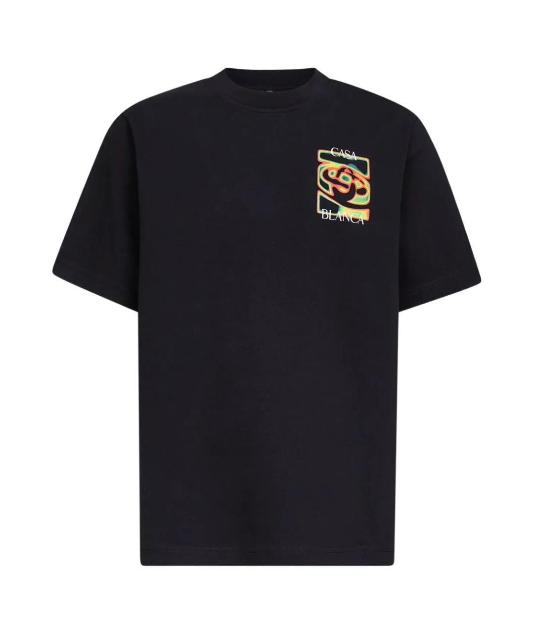 CASABLANCA Черная хлопковая футболка, фото 1