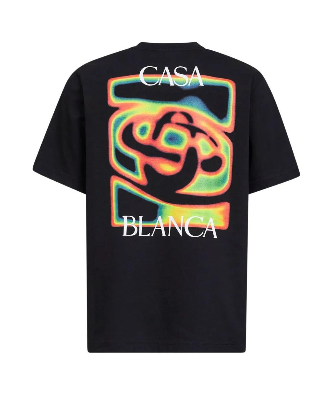 CASABLANCA Черная хлопковая футболка, фото 2