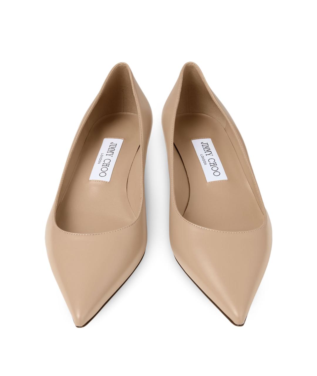 JIMMY CHOO Бежевые кожаные туфли, фото 3