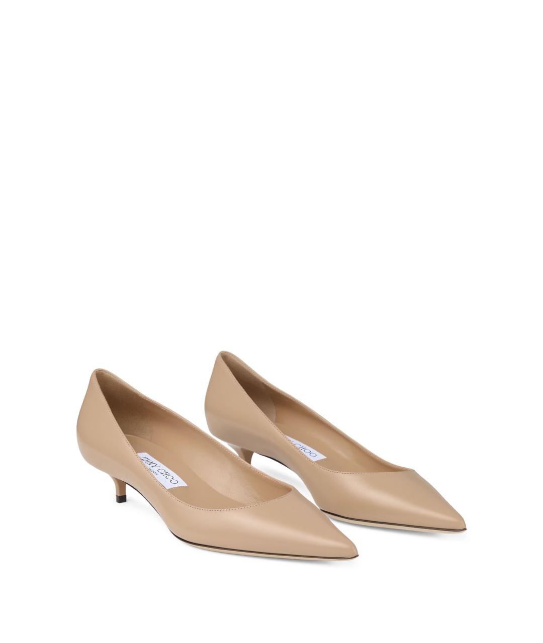 JIMMY CHOO Бежевые кожаные туфли, фото 2