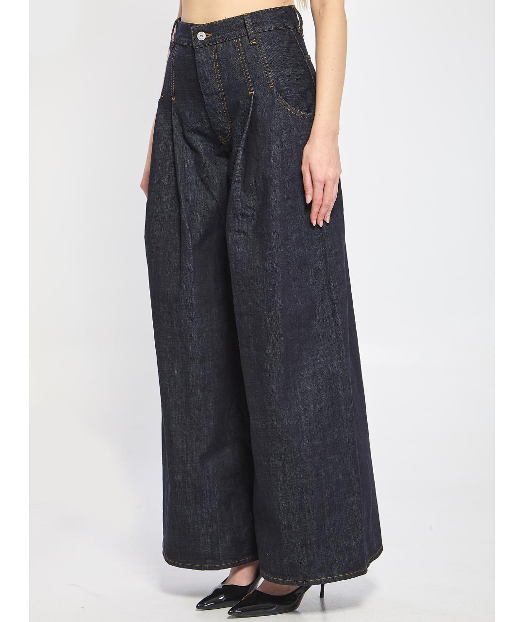 JACQUEMUS Темно-синие хлопковые прямые джинсы, фото 2