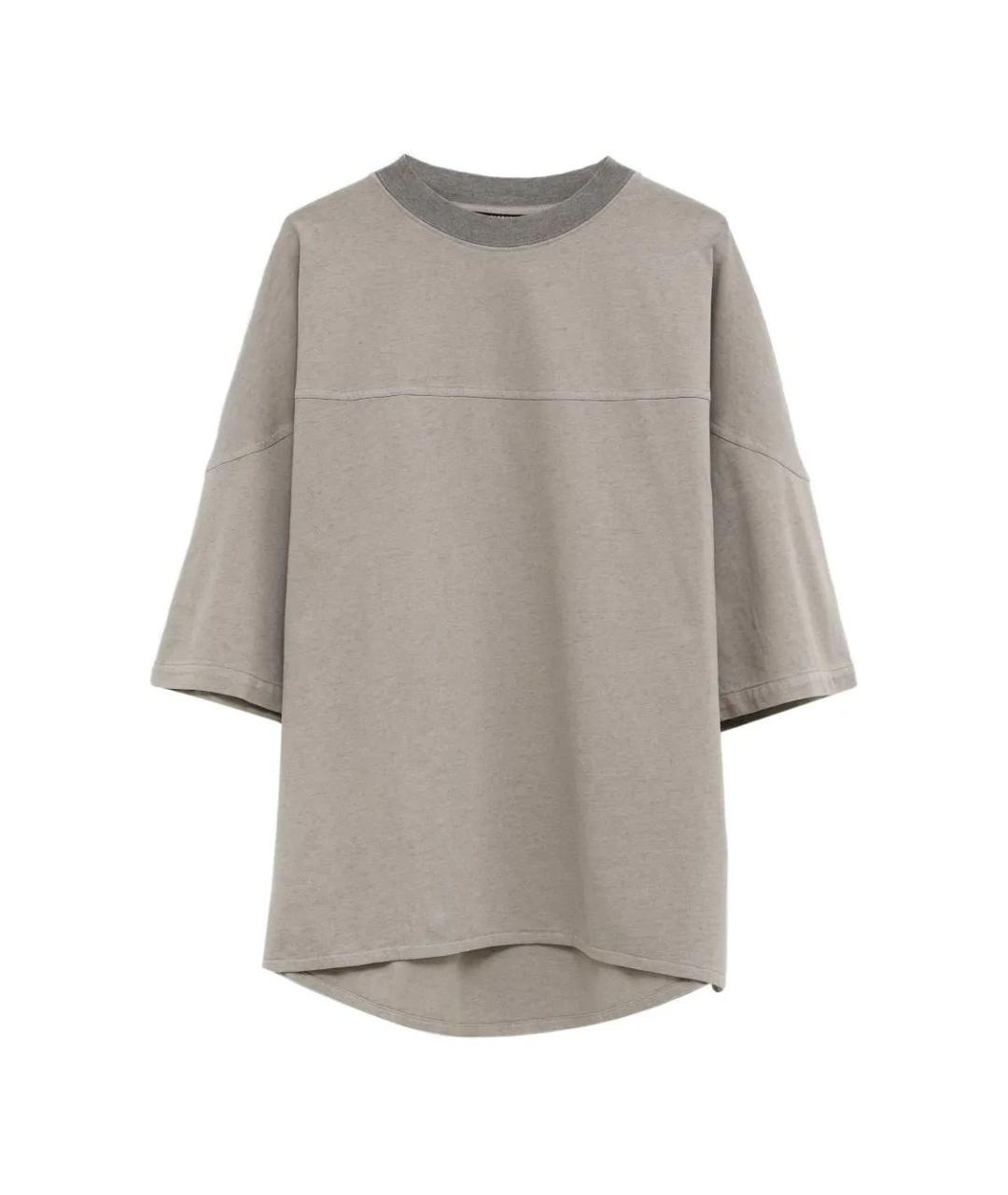 JACQUEMUS Серая хлопковая футболка, фото 1