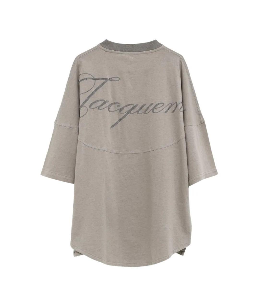 JACQUEMUS Серая хлопковая футболка, фото 2