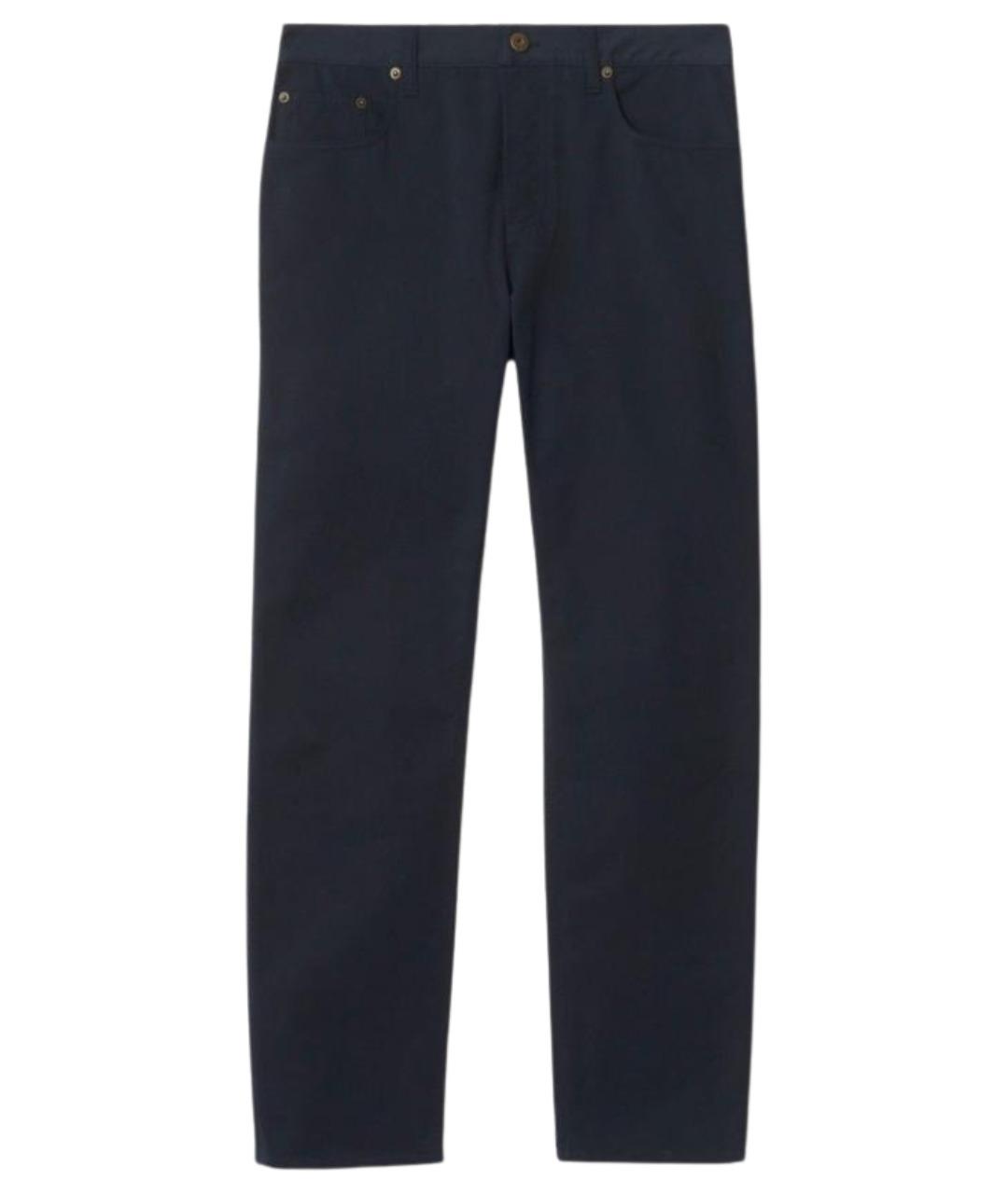 BURBERRY Темно-синие хлопковые повседневные брюки, фото 1