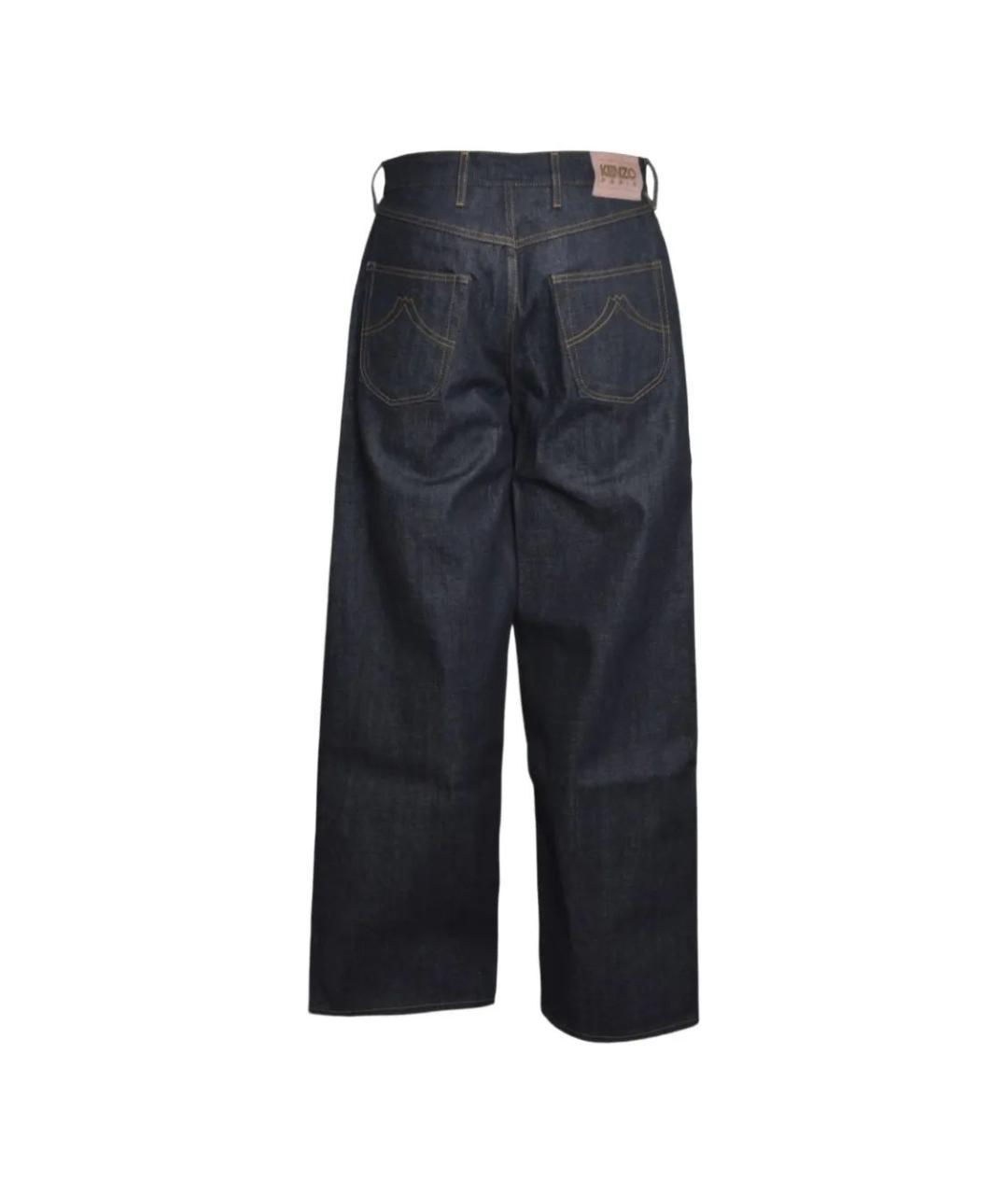 KENZO Темно-синие хлопковые прямые джинсы, фото 2