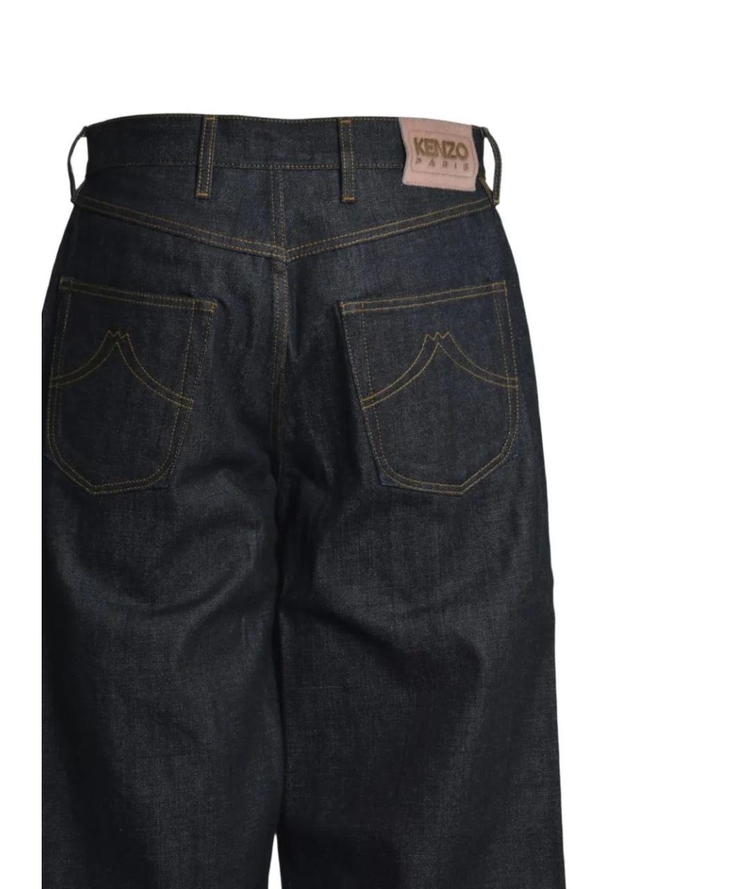 KENZO Темно-синие хлопковые прямые джинсы, фото 3