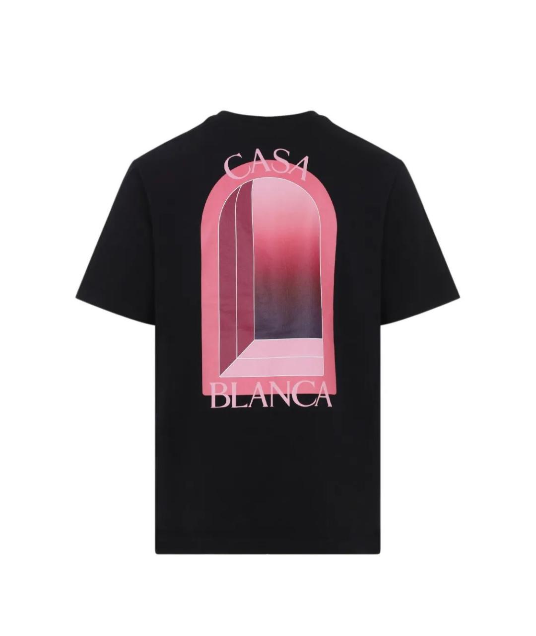 CASABLANCA Черная хлопковая футболка, фото 2