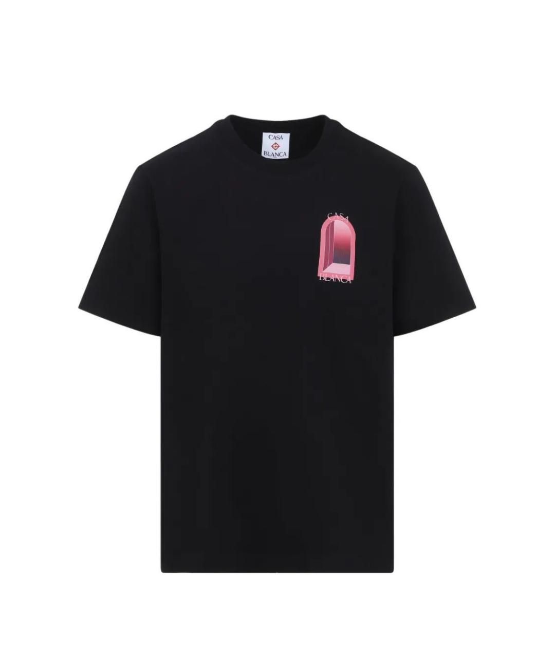 CASABLANCA Черная хлопковая футболка, фото 1