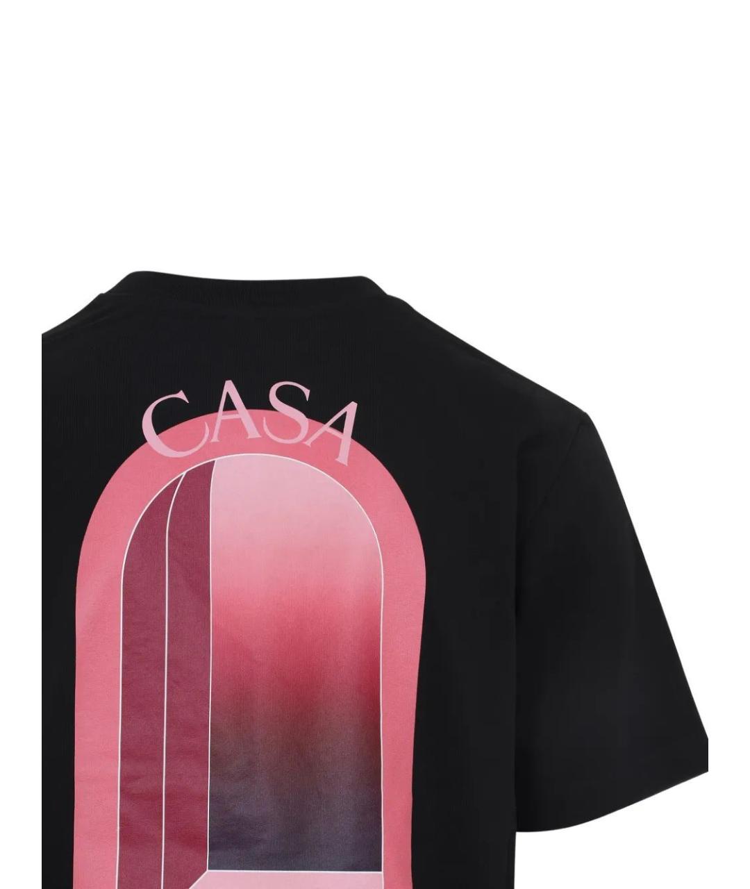 CASABLANCA Черная хлопковая футболка, фото 3