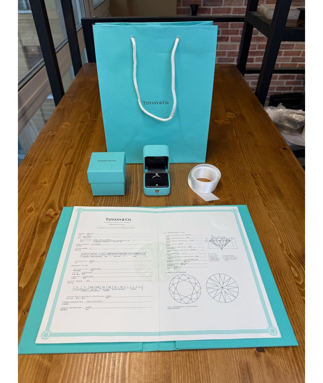 TIFFANY&CO Белое платиновое кольцо, фото 6