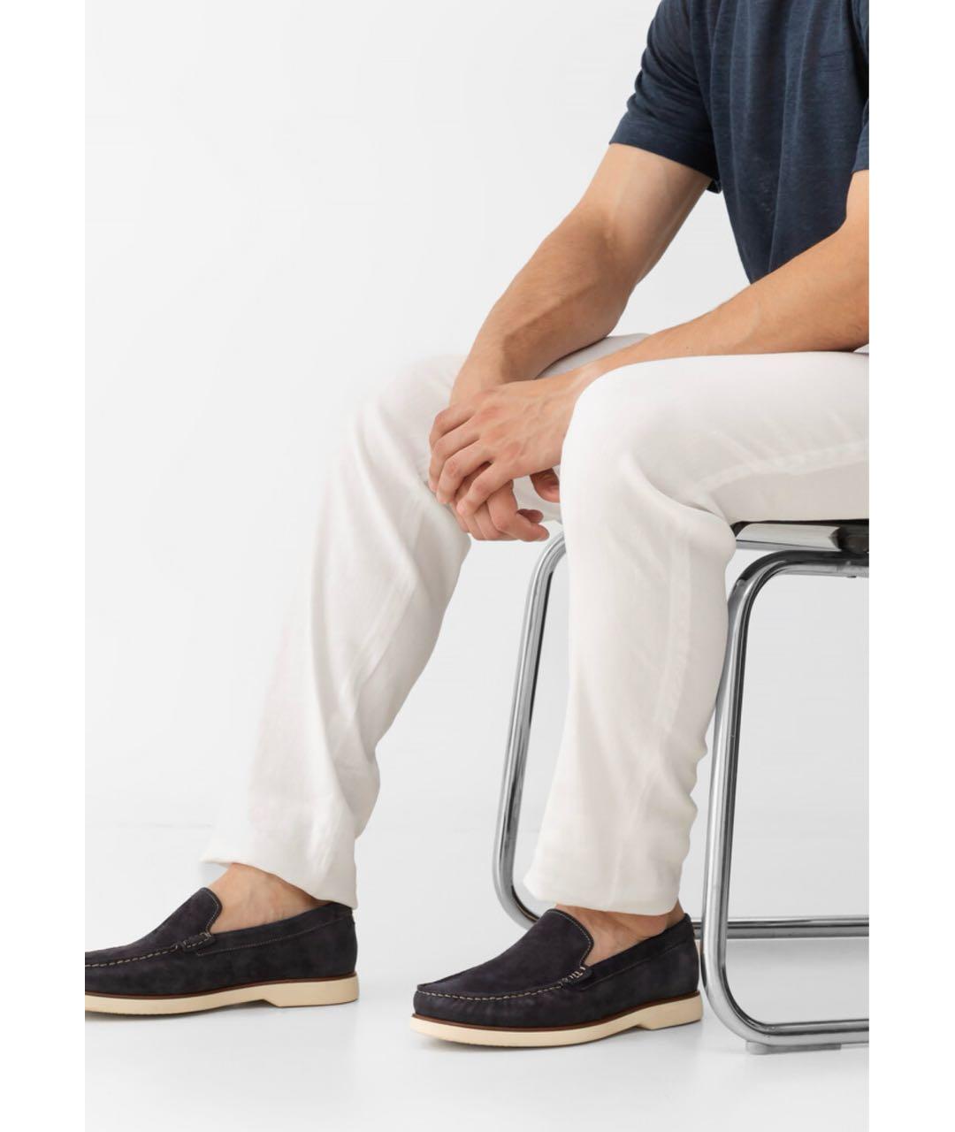 ZILLI Темно-синие замшевые лоферы, фото 6