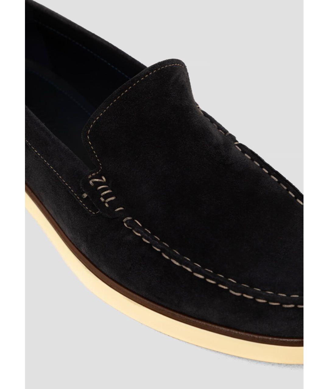 ZILLI Темно-синие замшевые лоферы, фото 4