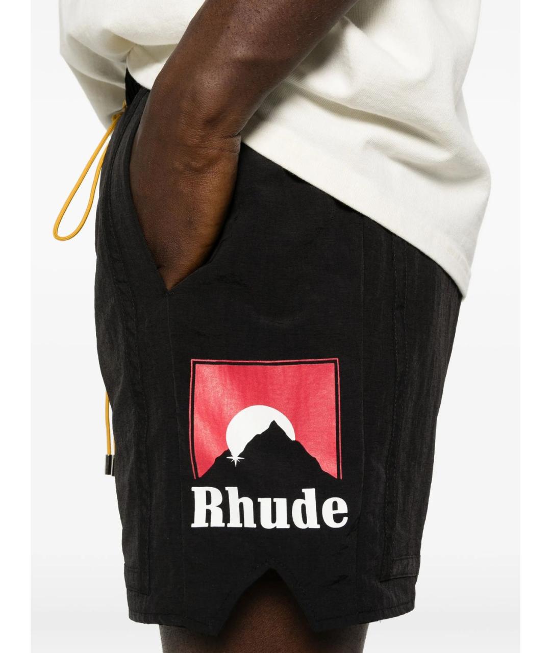 RHUDE Черные полиамидовые шорты, фото 4