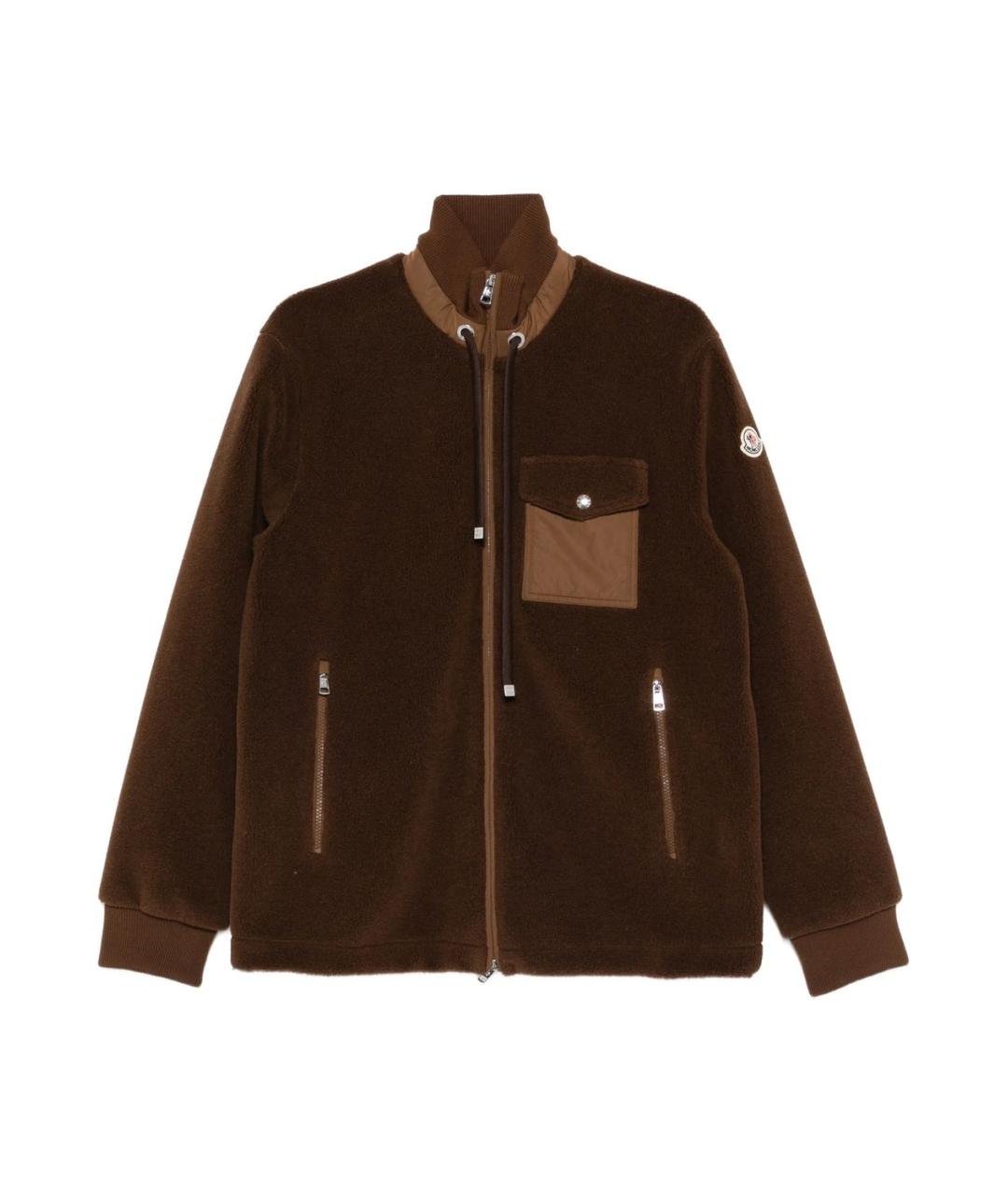 MONCLER Коричневая полиэстеровая куртка, фото 1