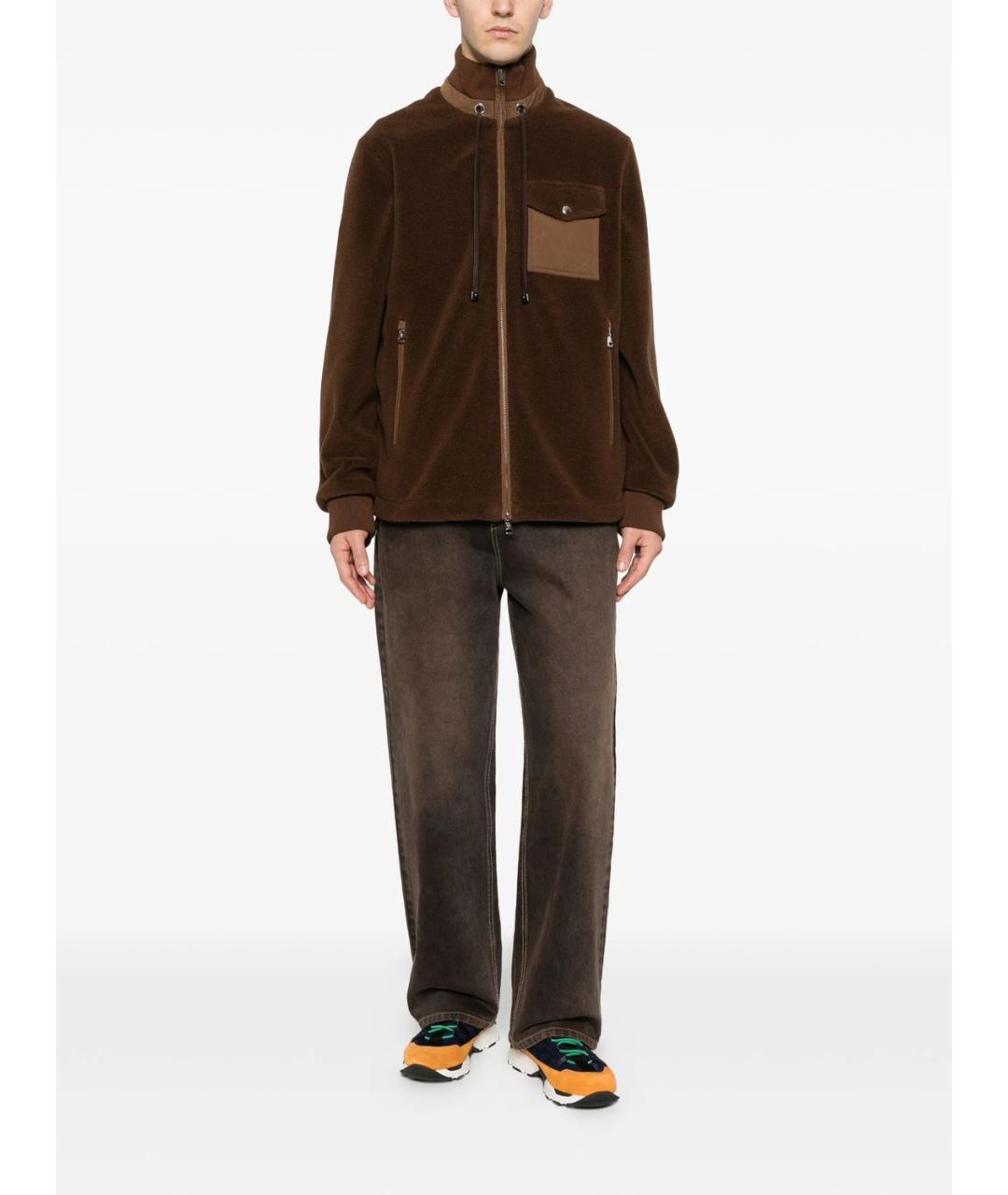 MONCLER Коричневая полиэстеровая куртка, фото 3