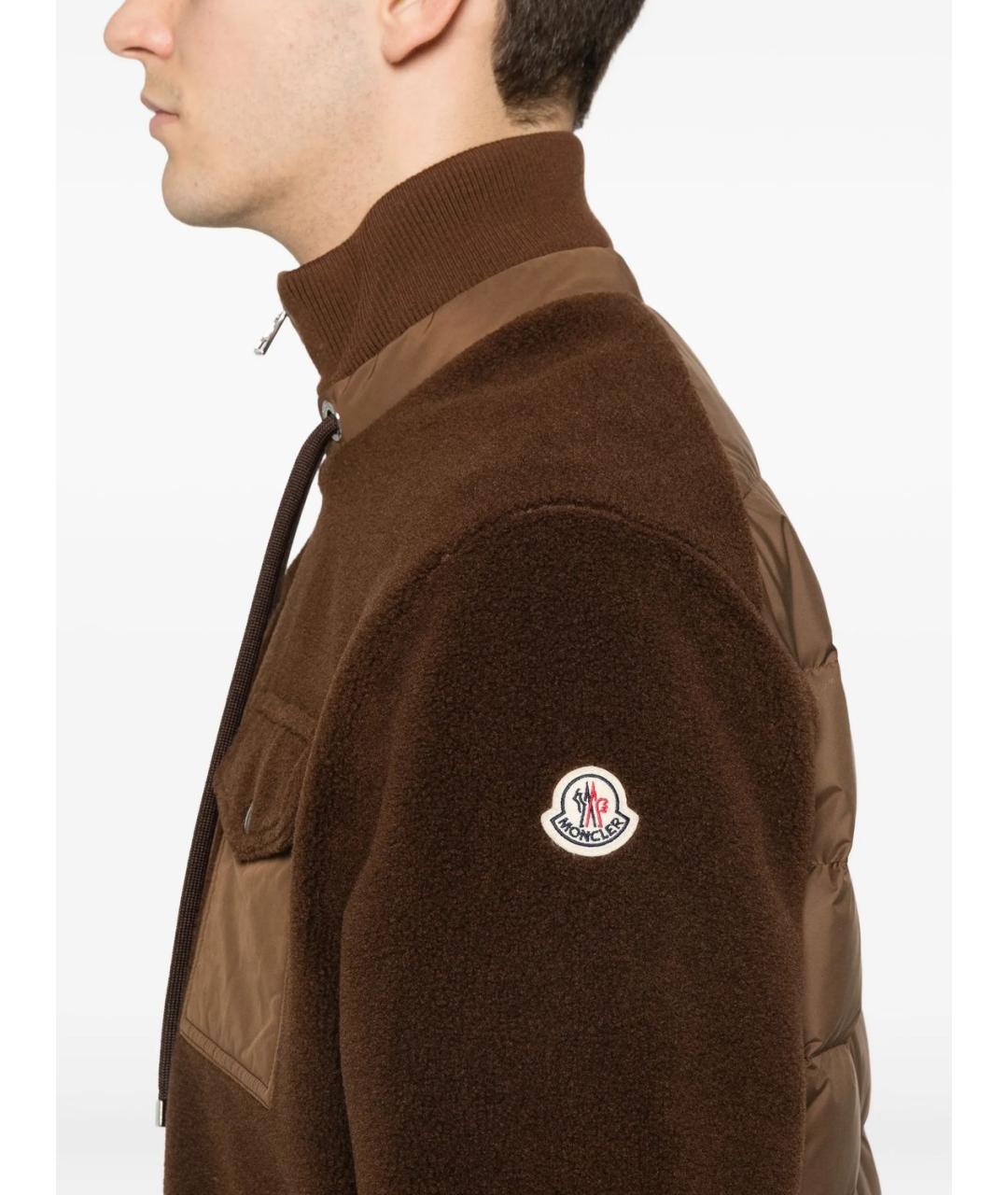 MONCLER Коричневая полиэстеровая куртка, фото 4