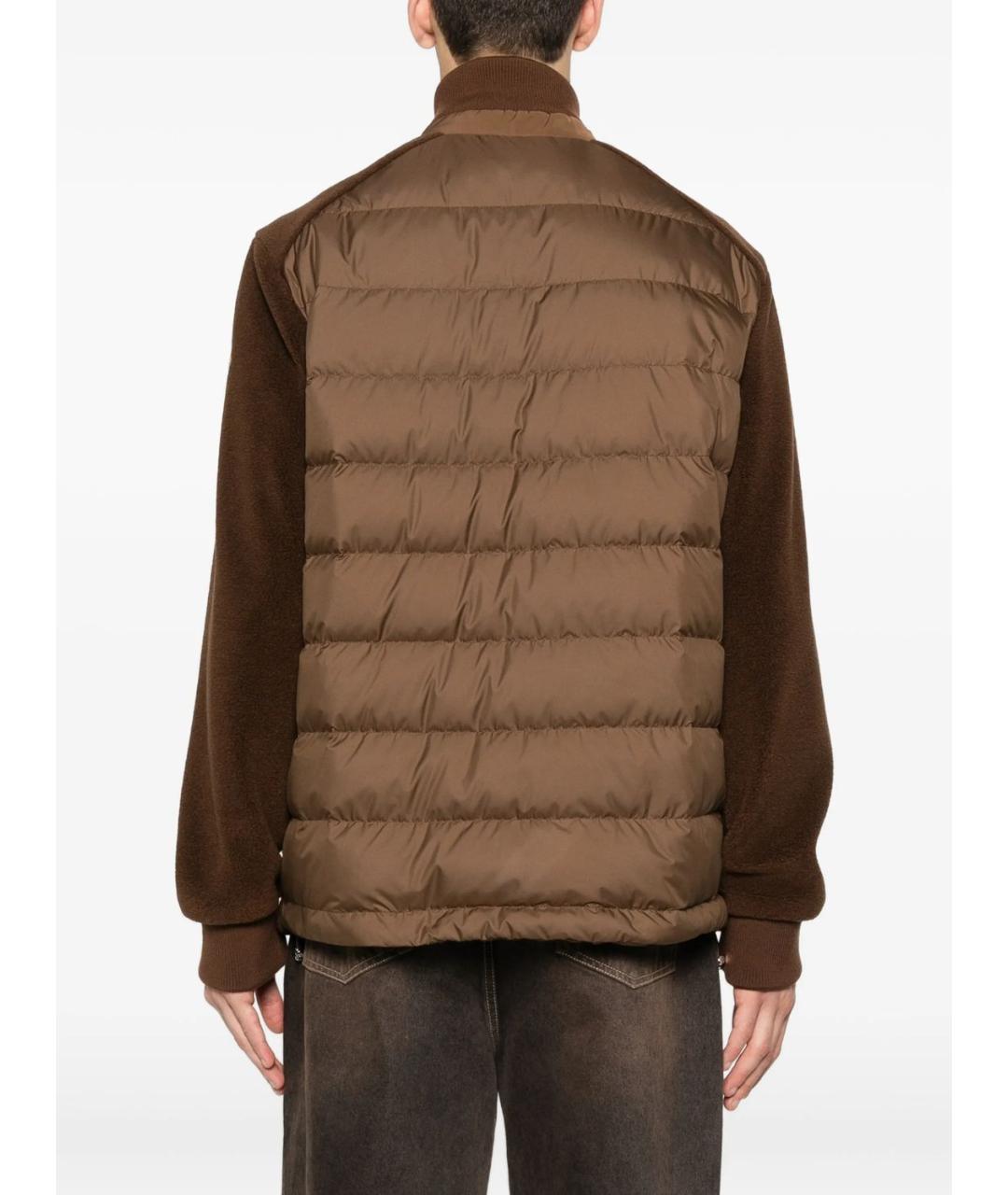 MONCLER Коричневая полиэстеровая куртка, фото 5