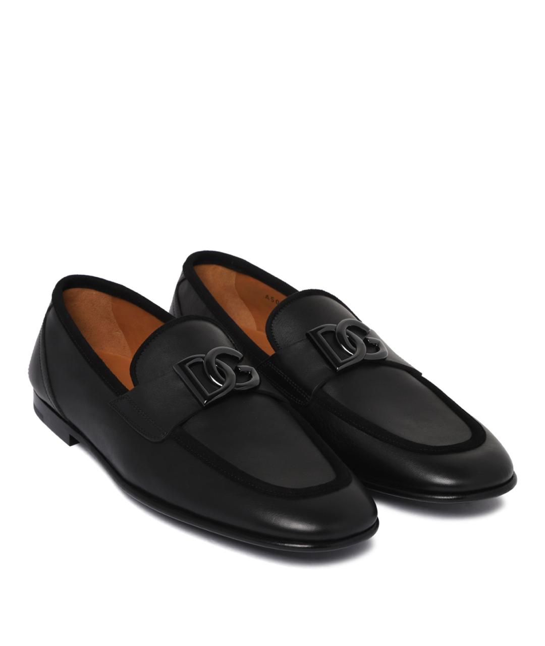 DOLCE&GABBANA Черные кожаные лоферы, фото 2