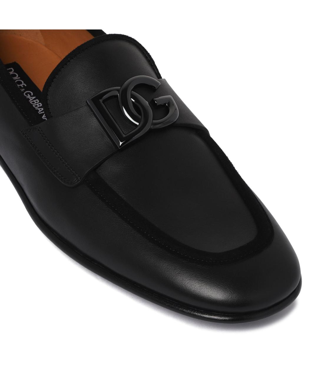 DOLCE&GABBANA Черные кожаные лоферы, фото 4
