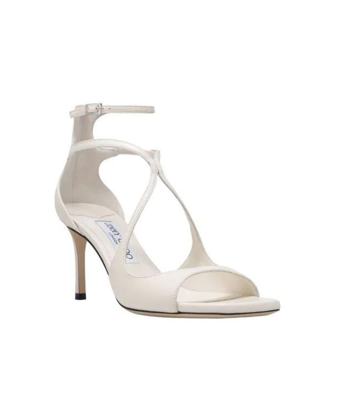 JIMMY CHOO Белые кожаные босоножки, фото 2