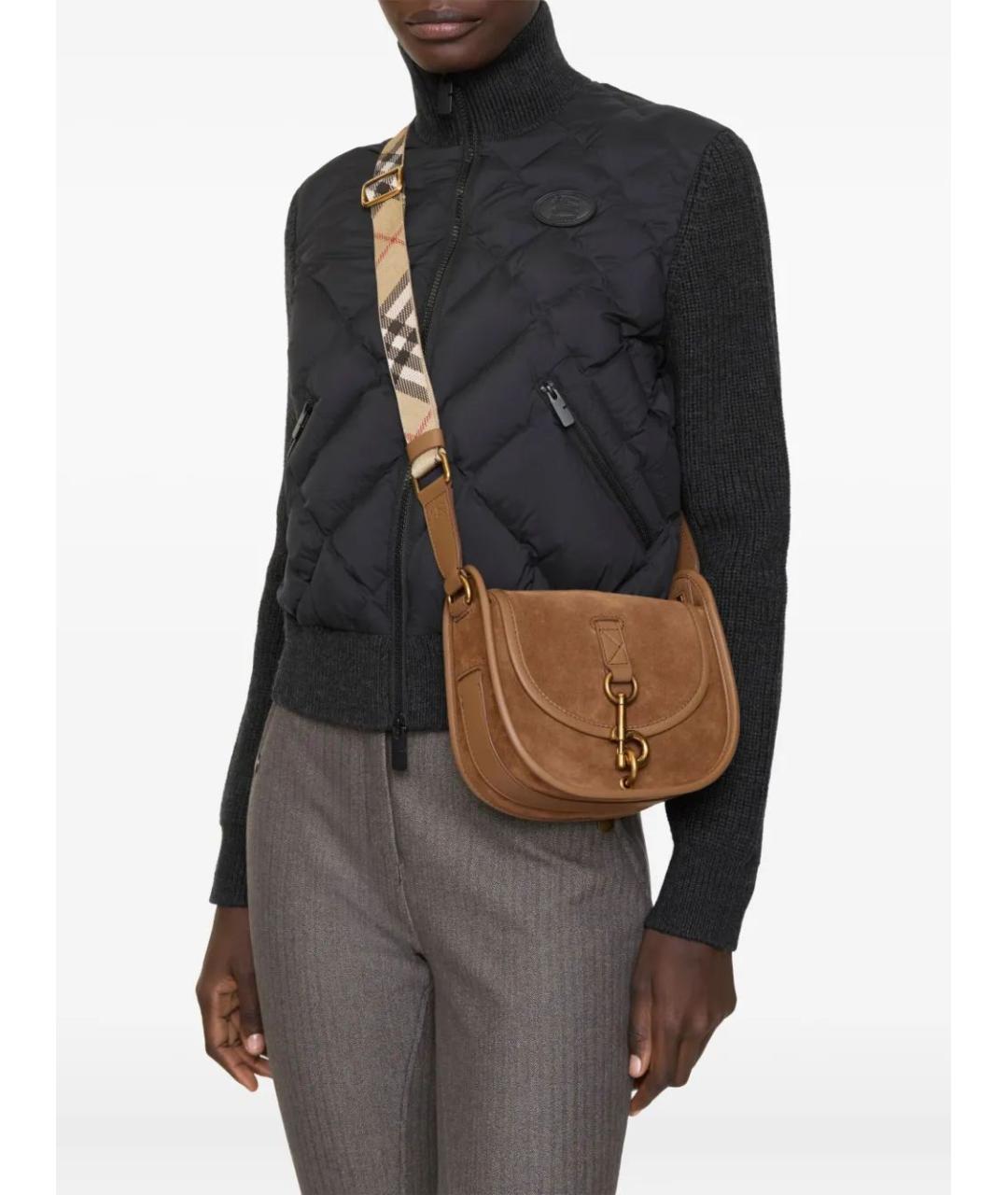 BURBERRY Коричневая кожаная сумка через плечо, фото 3