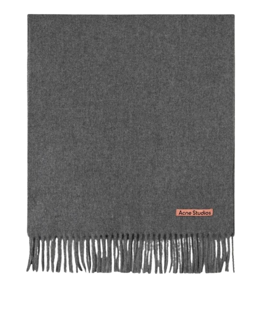 ACNE STUDIOS Серый шерстяной шарф, фото 1