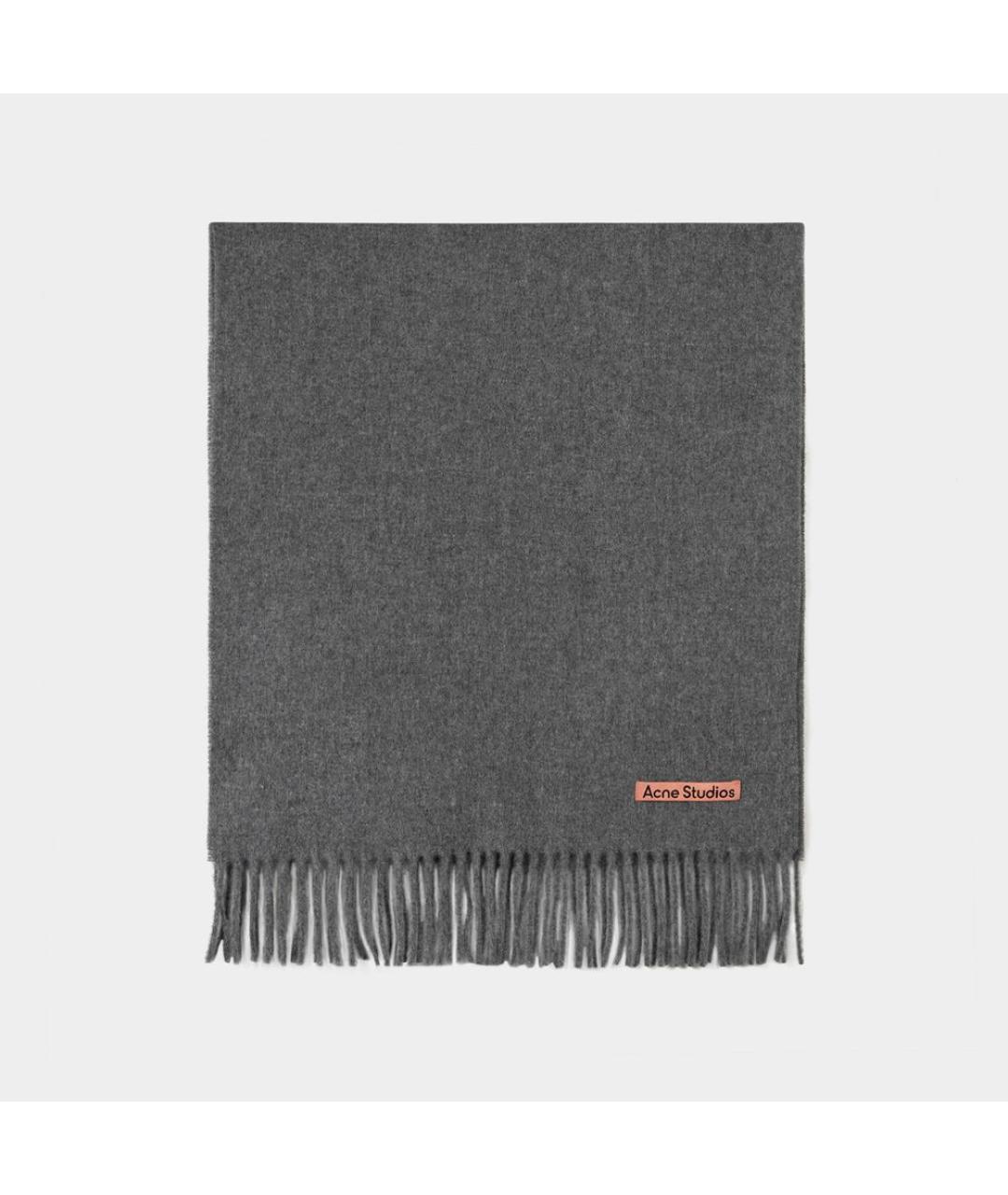 ACNE STUDIOS Серый шерстяной шарф, фото 3