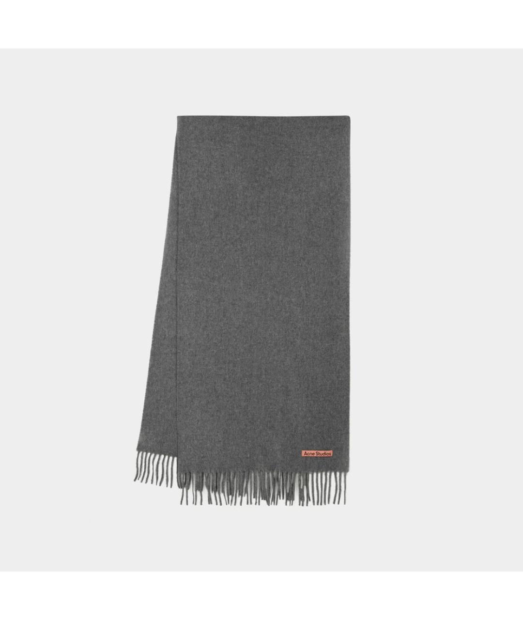 ACNE STUDIOS Серый шерстяной шарф, фото 2