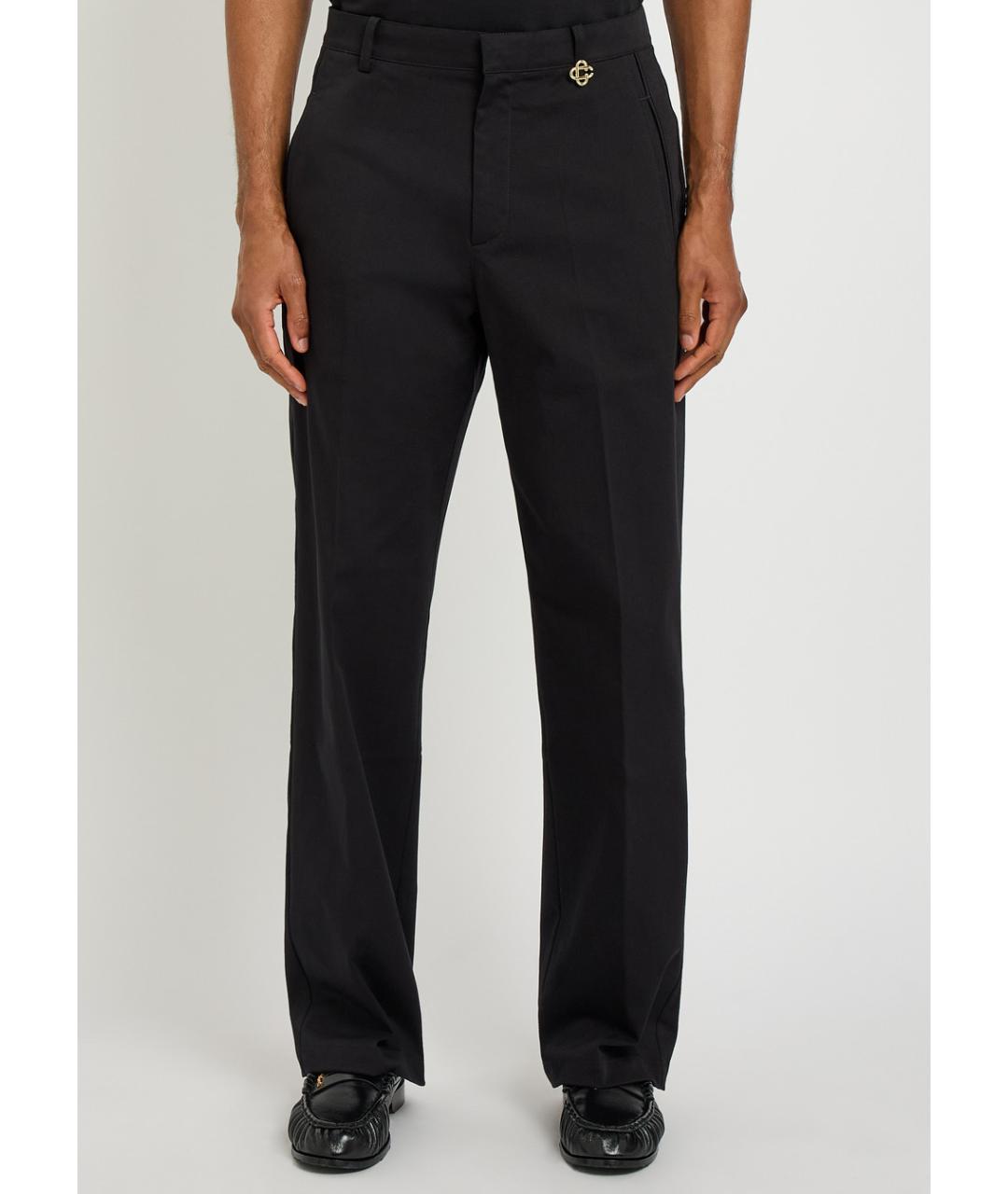 CASABLANCA Черные хлопковые повседневные брюки, фото 3