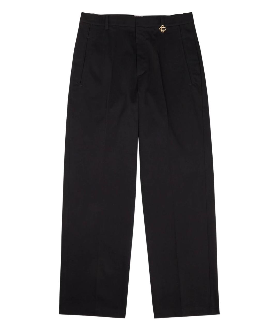 CASABLANCA Черные хлопковые повседневные брюки, фото 1