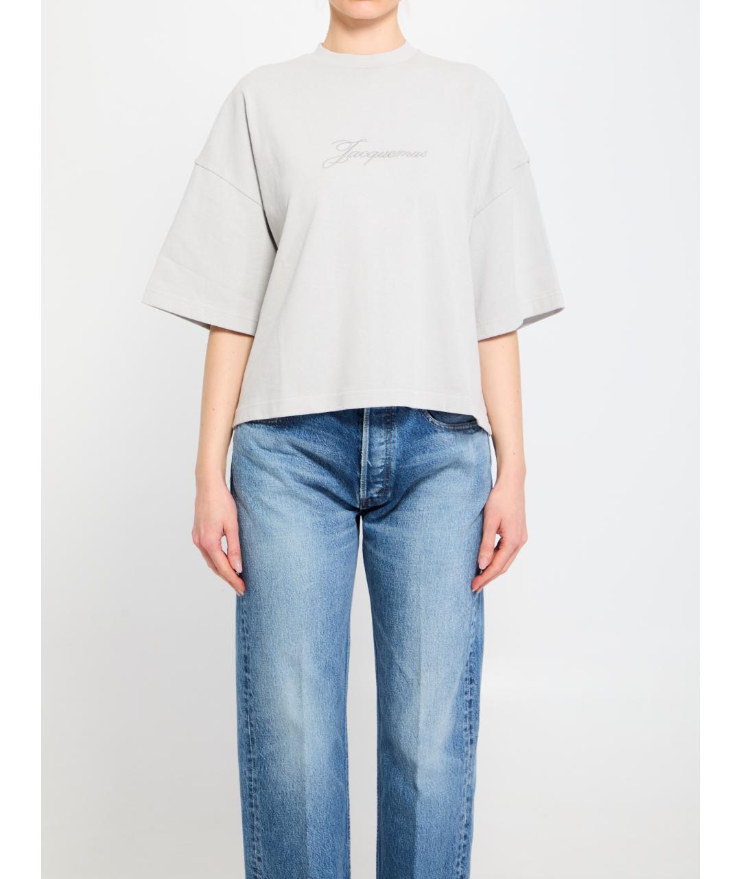 JACQUEMUS Белая хлопковая футболка, фото 5