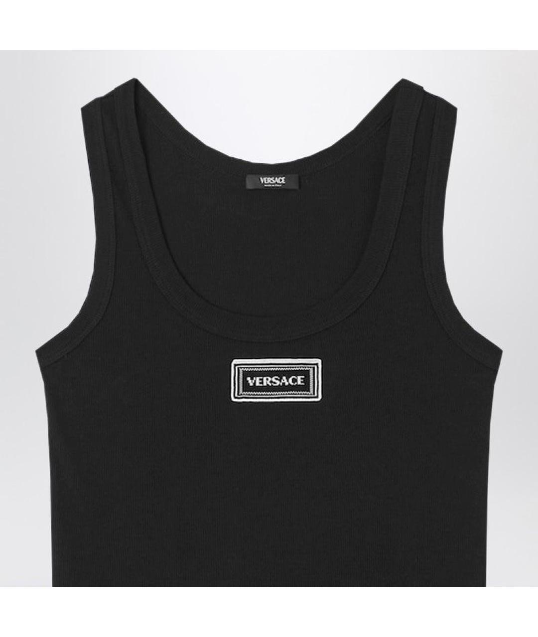 VERSACE Черная хлопковая майка, фото 2