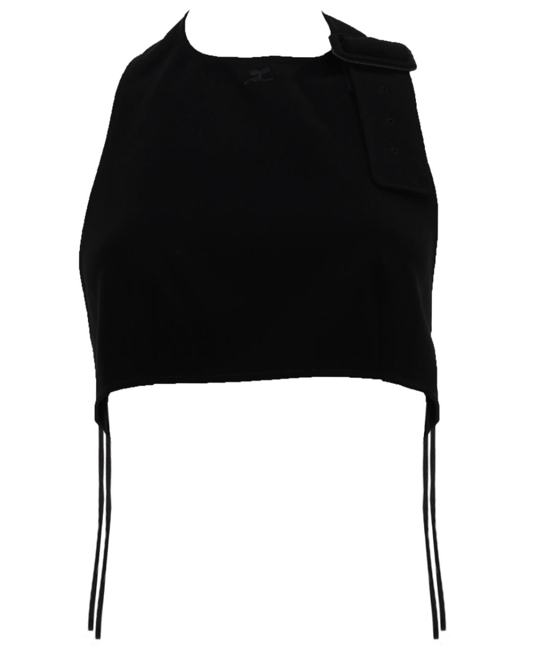 COURREGES Черная полиэстеровая майка, фото 1