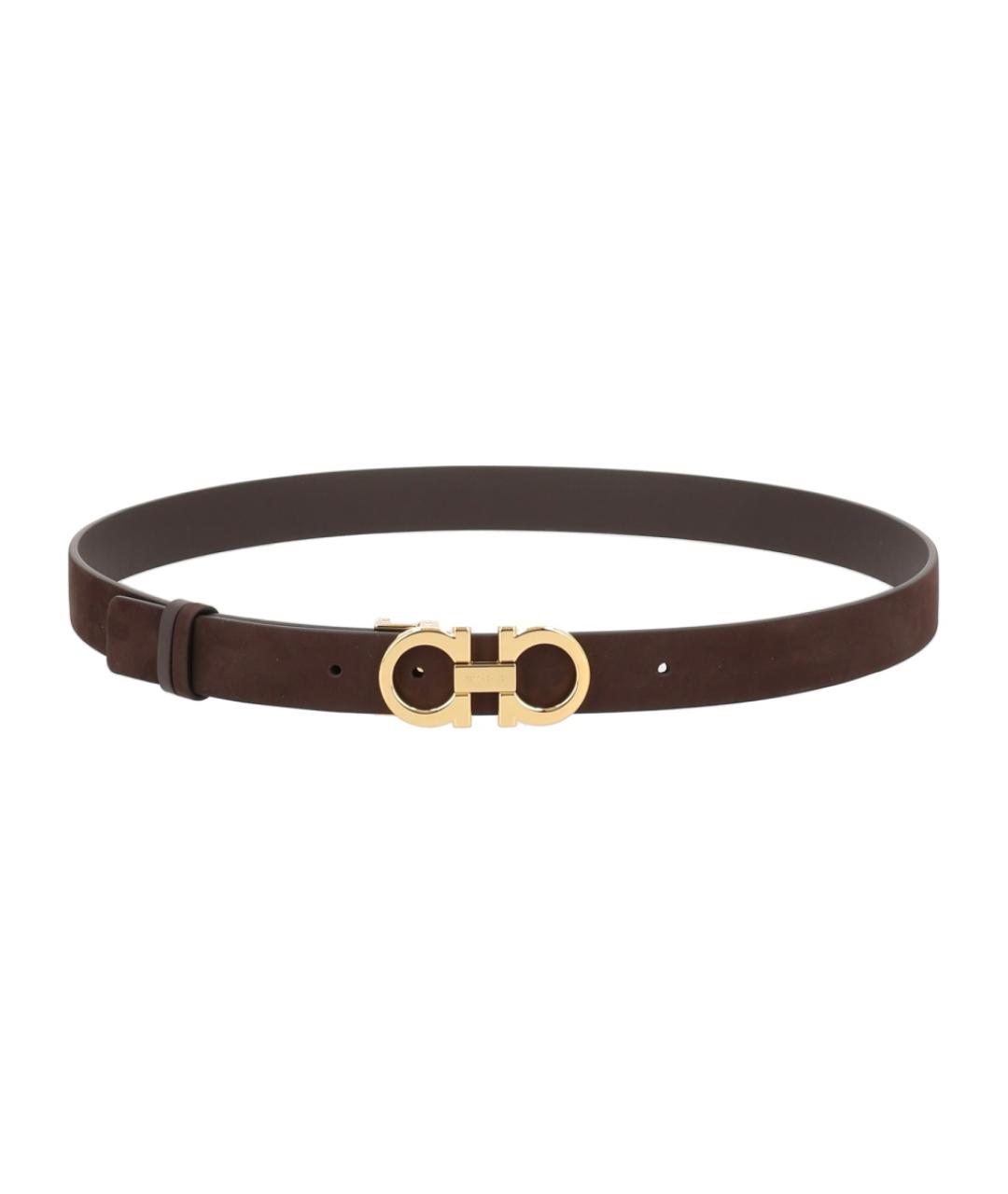 FERRAGAMO Коричневый кожаный ремень, фото 1